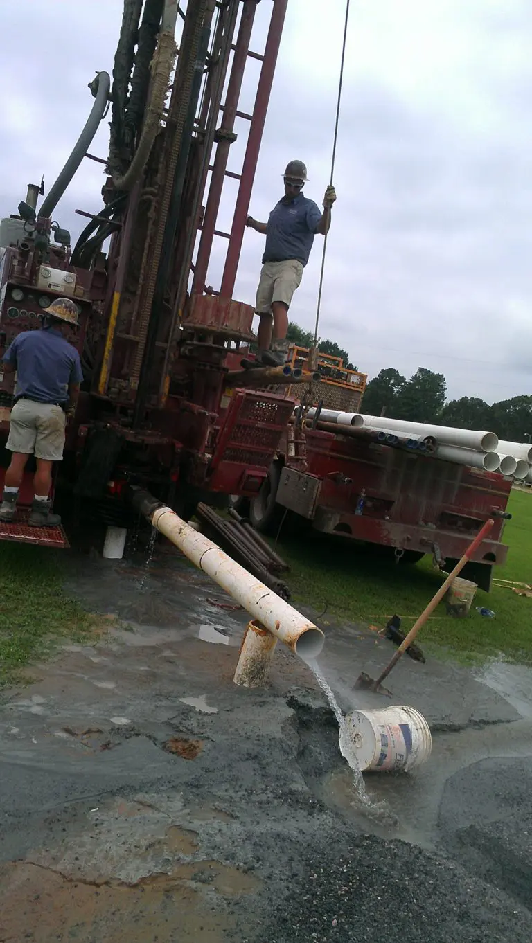 The A&T Well and Pump Team Digging a Water Well