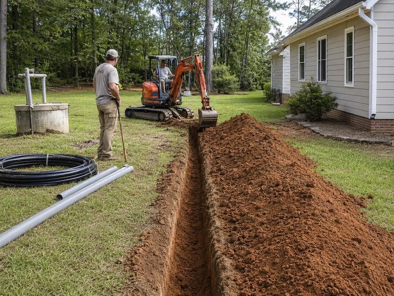 raleigh well trenching wake county